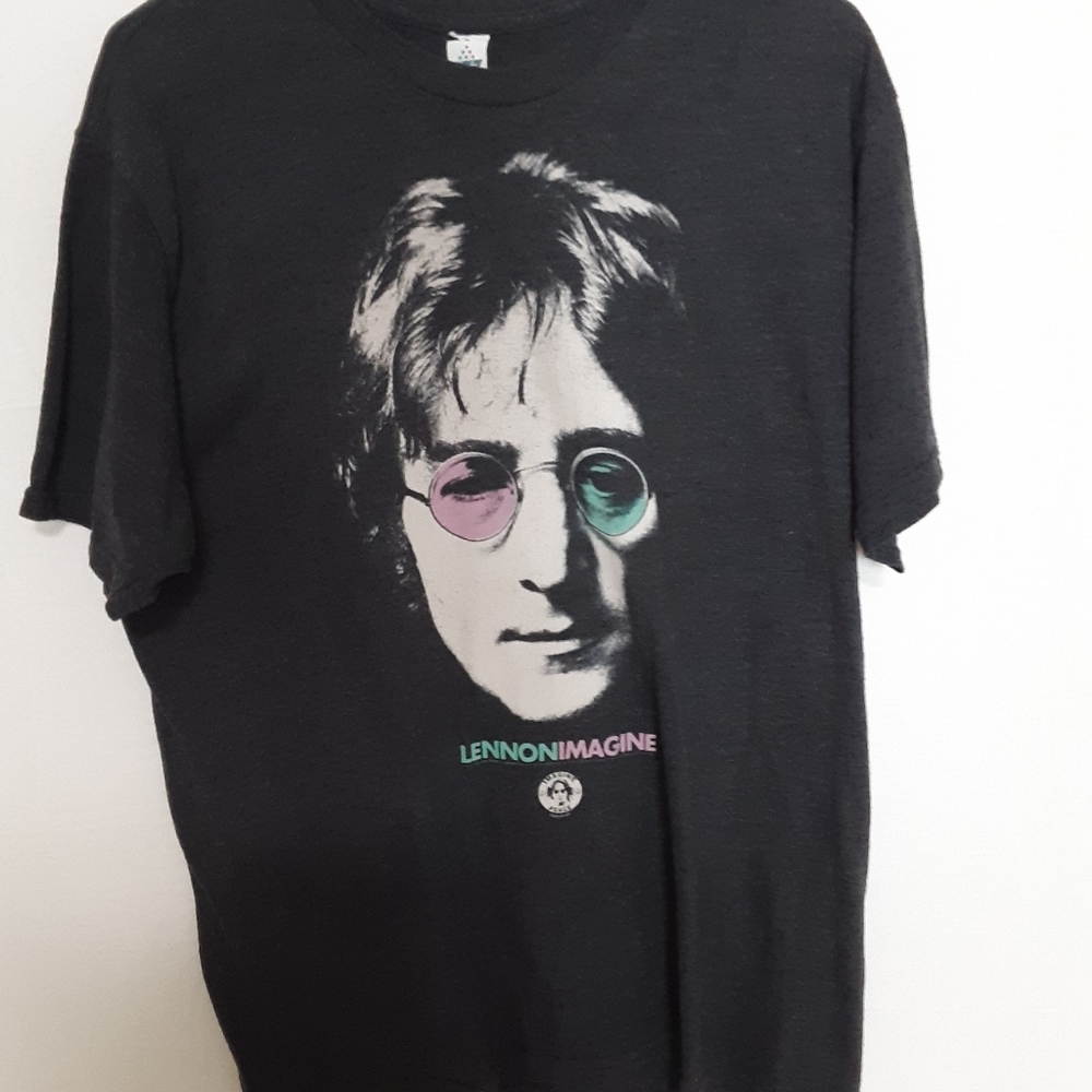John Lennon gray short sleeve tee shirt